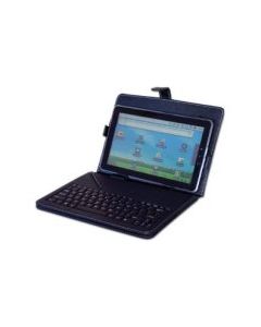 10" / 10.2" Inch Black Leather Look Case + USB Keyboard with Stylus