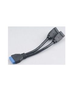 Akasa 15cm Internal USB 3.0 Cable - Header to 2x Type A (Female)