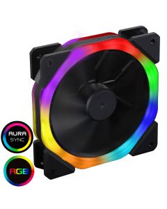 GameMax Cosmic Halo Dual Ring Rainbow RGB 120mm Fan, 5V Addressable
