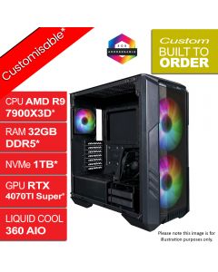 AMD Ryzen 9 7900X RTX 4070 Ti SUPER 5000D Liquid Cooled Gaming PC