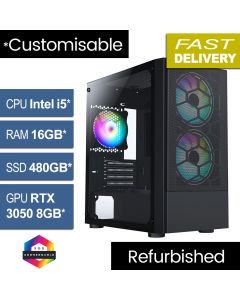 Intel i5 7500 16GB 480GB RTX3050 W10 Meta v2.2 Refurb Gaming PC