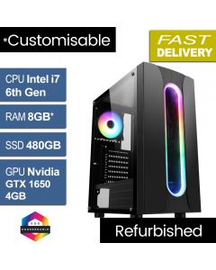 Intel i7 6700 GTX1650 W10H, Sauron V1.7 Refurb Gaming PC