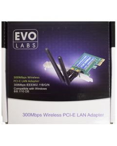 Evo Labs PCI-Express N300 WiFi Card with Detachable Antennas 
