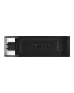32GB Kingston DataTraveler 70, Black, USB-C Flash Drive