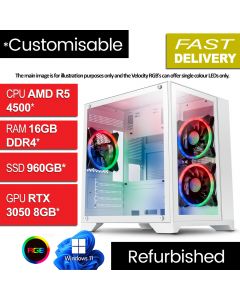 AMD Ryzen 5 4500 v1.2 RTX 3050 W11H Infinity Mini Refurb Gaming PC