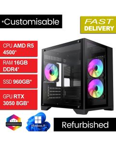 AMD Ryzen 5 4500 v1.3 RTX 3050 W11H Infinity Mini Refurb Gaming PC