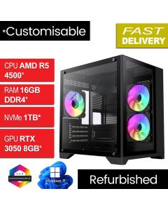 AMD Ryzen 5 4500 v1.4 RTX 3050 W11H Infinity Mini Refurb Gaming PC