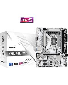 Asrock B760M-HDV/M.2 White, mATX, 2xDDR5, VGA/HDMI/DP, Skt 1700