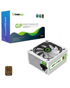 750W GameMax GP750 80 Plus Bronze, White, 54A, Wired PSU