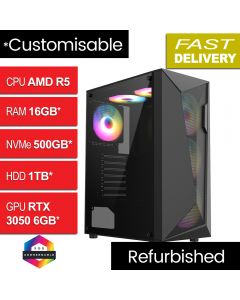 AMD Ryzen 5 3600, RTX 3050 6GB, W11H, Carisma Refurb Gaming PC