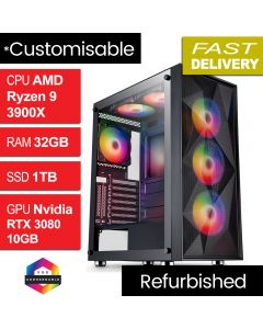 AMD R9 3900X 32GB 1TB W11H 10GB RTX 3080, Phantom Refurb Gaming PC