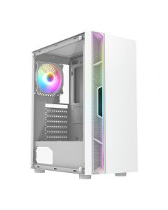 CiT Galaxy White Mid-Tower Case, 1 x LED Strip 1x120mm RGB Fan