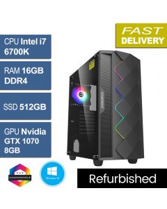 Intel i7 6700K 16GB 512GB GTX1070 8GB, Black Diamond Refurb Gaming PC