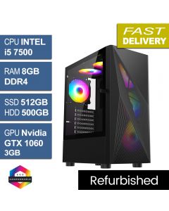 Intel i5 7500 8GB 512GB GTX1060 W10H, CIT Falcon Refurb Gaming PC