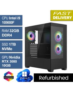 Intel i9 10900F 32GB 1TB SSD W11H RTX3080, CIT Sense Refurb Gaming PC